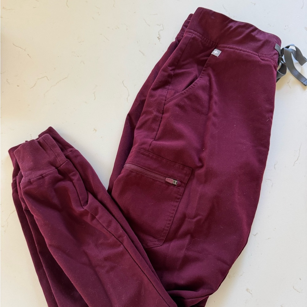 Figs Burgundy Jogger Scrubs